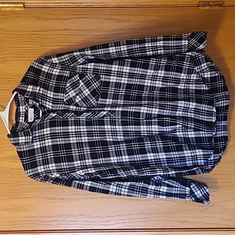 Gap Boyfriend Fit Plaid Top